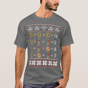 T-shirt Drôle laide Hanoukka juive enseignant mathématique