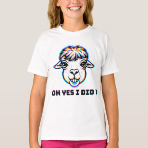 T-shirt Drôle Lama Glitch Art Relatable Oh Oui Je L'ai Fai