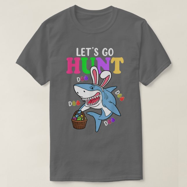 T-shirt Drôle Lapin De Requin Va Oeufs Chasse Conception P (Design devant)