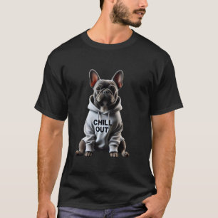 T-shirt Drôle Lazy Français Chien Chien Chien Chillin Chie