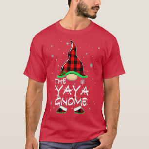T-shirt Drôle Le Buffle Rouge Gnome Yaya Plaid Noël P