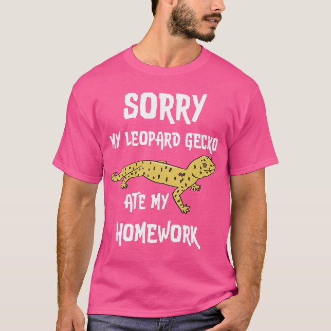 T-shirt Drôle Leopard Gecko A Mangé Mes Devoirs (Devant)
