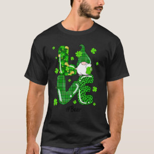 T-shirt Drôle Leopard Irlandais Green Plaid Beer Gnome St