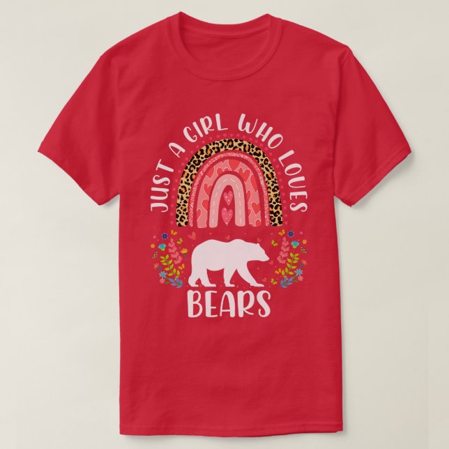 T-shirt Drôle Leopard Juste Une Fille Qui Aime Les Ours Ar (Design devant)