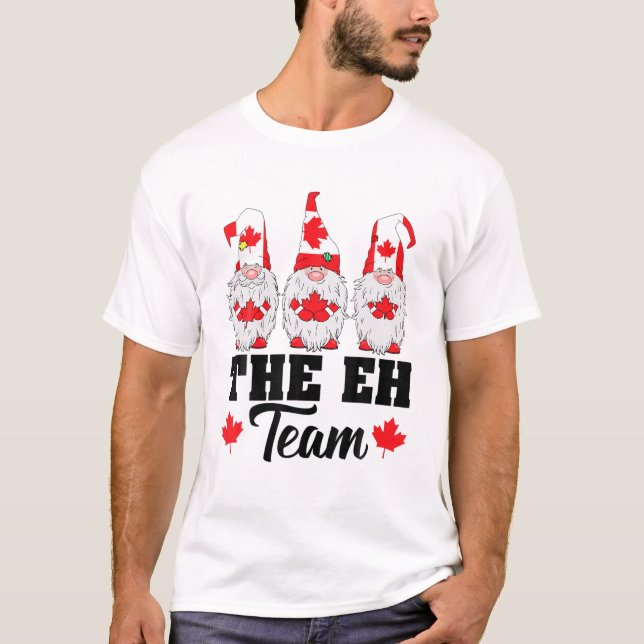 T-shirt Drôle L'Équipe EH Gnomes Maple Leaf Drapeau Canadi (Devant)