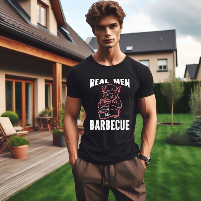 T-shirt Drôle Les Vrais Hommes Sentent Comme Un Barbecue (Créateur téléchargé)