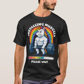 T-shirt Drôle Licorne Mignonne Salle de Sport Fitness