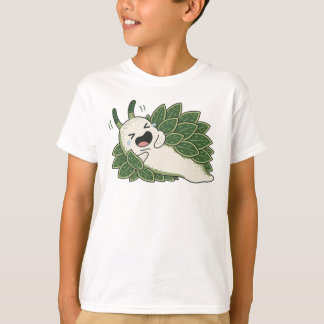 T-shirt Drôle Limace de Mer à Feuilles Dessin Animé Mignon