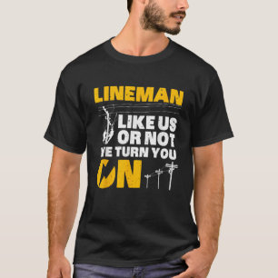 T-shirt Drôle Lineman Art Pour Hommes Papa Electronique Hu