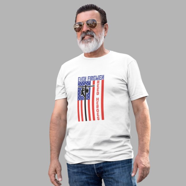 T-shirt Drôle Lineman Firemen Drapeau Américain (Funny Lineman Firemen American Flag Quote T-Shirt)