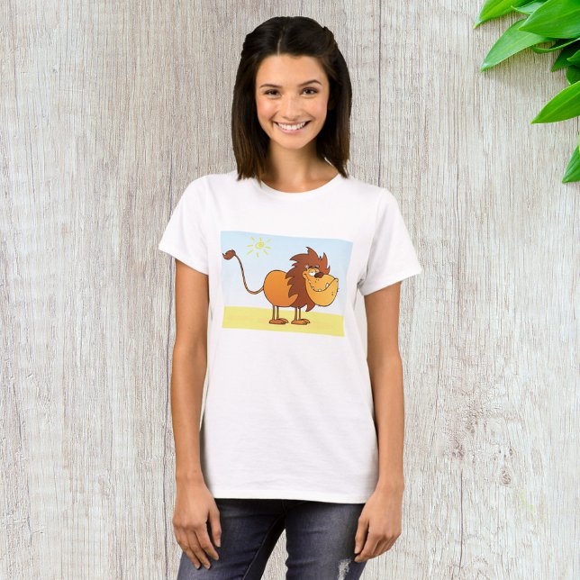 T-shirt Drôle Lion caricature dans le soleil Safari animal (Créateur téléchargé)