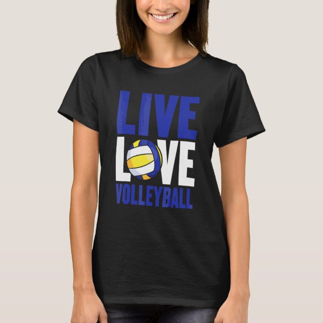 T-shirt Drôle Live Love Volleyball Graphique Femmes Et Hom (Devant)
