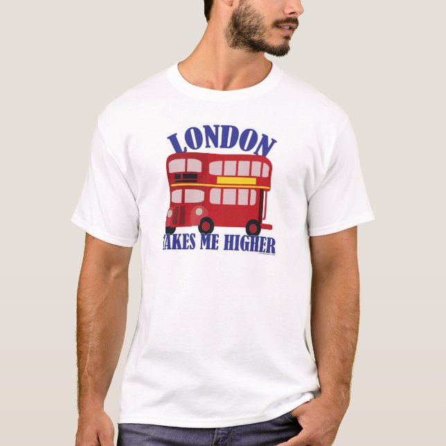 T-shirt Drôle London Double Decker Bus Dessin Moto (Devant)