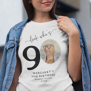 T-shirt Drôle 'Look Who's 90' Elégant 90ème Anniversaire