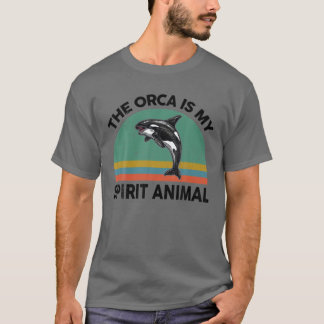 T-shirt Drôle L'Orca Est Mon Esprit Animal Pour Baleine Ki