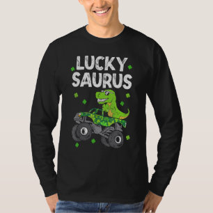T-shirt Drôle Lucky Saurus T Rex Monster Truck Patricks Da