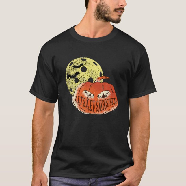 T-shirt Drôle Lune de Pickleball Halloween Faisons-nous to (Devant)