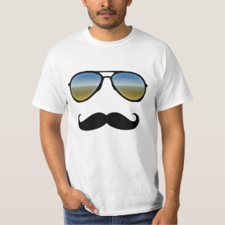 T-shirt Drôle Lunettes de soleil Retro avec Moustache