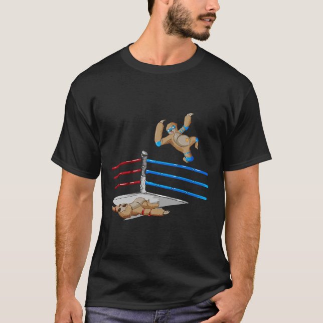 T-shirt Drôle lutteur de Sloth Flying Elbow (Devant)