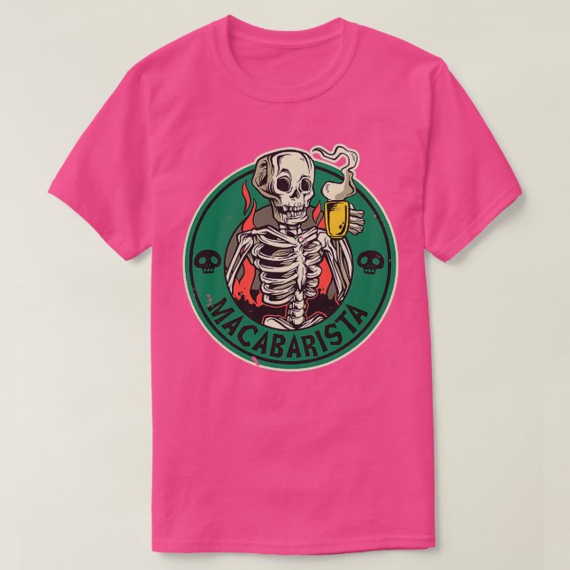 T-shirt Drôle Macabre Barista Coffee Dignit (Design devant)