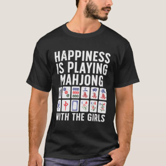 T-shirt Drôle Mahjong Pour Femmes Filles Jeu De Carreaux M