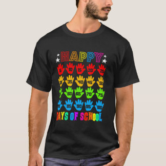 T-shirt Drôle Main Joyeux 100 Jours D'École Enseignant & É