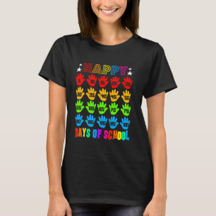T-shirt Drôle Mains Heureux 100 Jours D'Enseignant Et Étud
