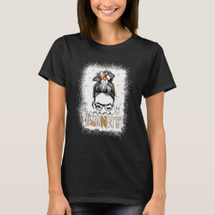 T-shirt Drôle Mama Bunny Messy Bun Jour de Pâques Appar Fa