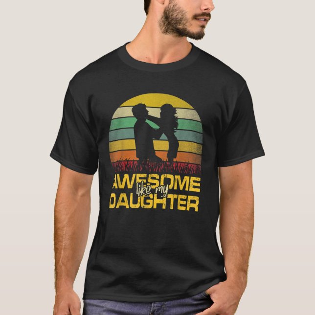 T-shirt Drôle Maman Papa présent de Fille Awesome Comme M (Devant)