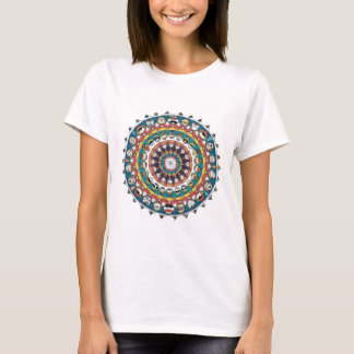 T-shirt Drôle Mandala Design avec Visages de dessin animé