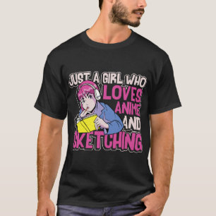 T-shirt Drôle manga dessin animé pour dessiner filles 2