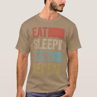 T-shirt Drôle Manger Dormir Yeet Répéter 70s Famille popul