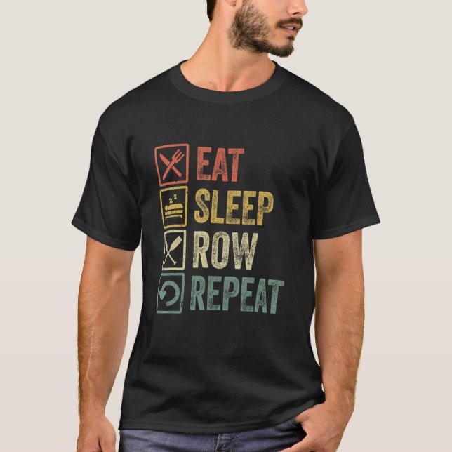 T-shirt Drôle Manger Ligne de sommeil Répéter Ligne de tou (Devant)
