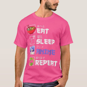 T-shirt Drôle Manger Sleep Anime Répéter Anime Japon Manga