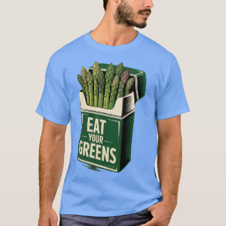 T-shirt Drôle MANGER VOS VERTS Vintage Mode Loose
