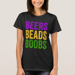 T-shirt Drôle Mardi Gras Beers Beads Breast Teast New Orle