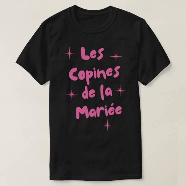 T-shirt Drôle mariage bridex27s petites amies (Design devant)