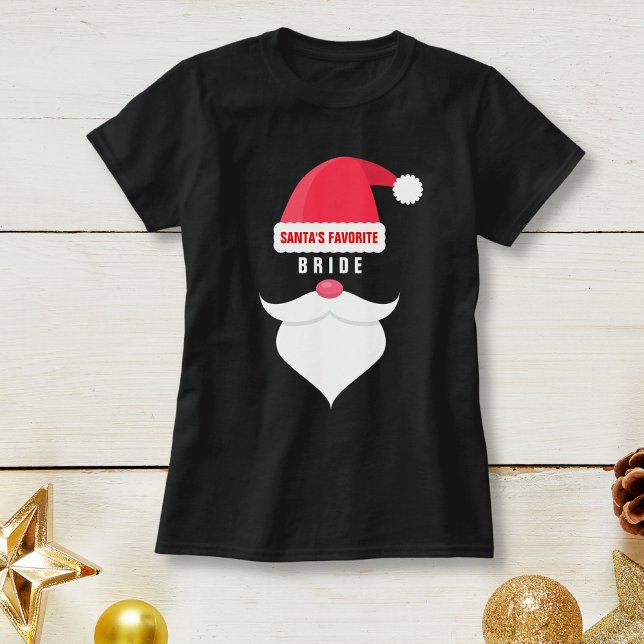 T-shirt Drôle Mariage de Noël Père Noël Favori Mariée (Créateur téléchargé)