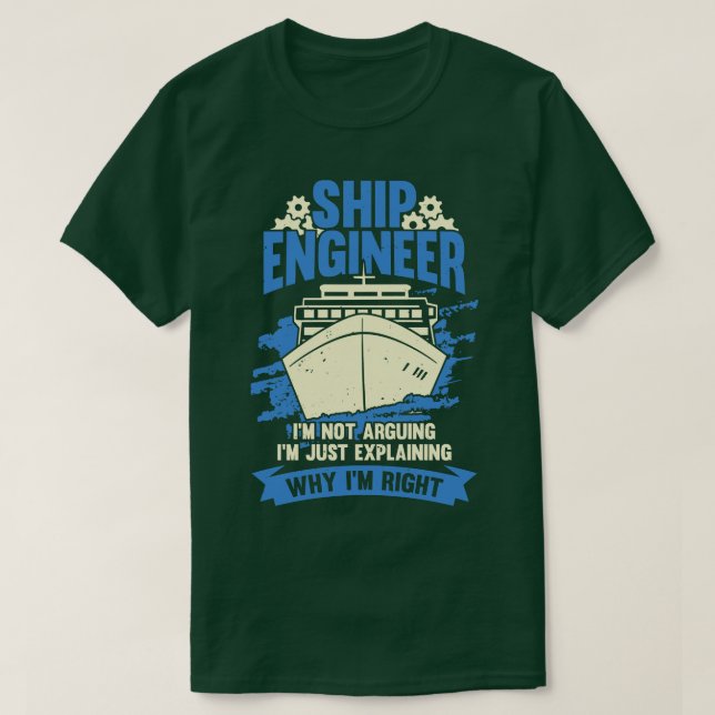 T-shirt Drôle Marine Engineering Navire Ingénieur Cadeau (Design devant)