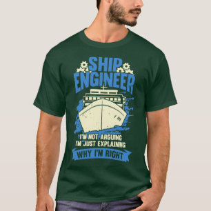 T-shirt Drôle Marine Engineering Navire Ingénieur Cadeau