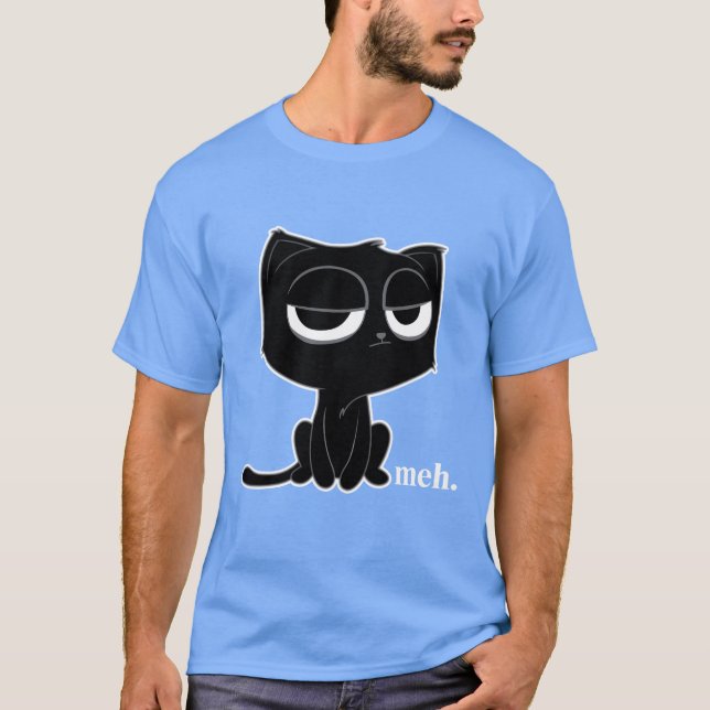 T-shirt Drôle Meh Chat non impressionné Chat garçon (Devant)
