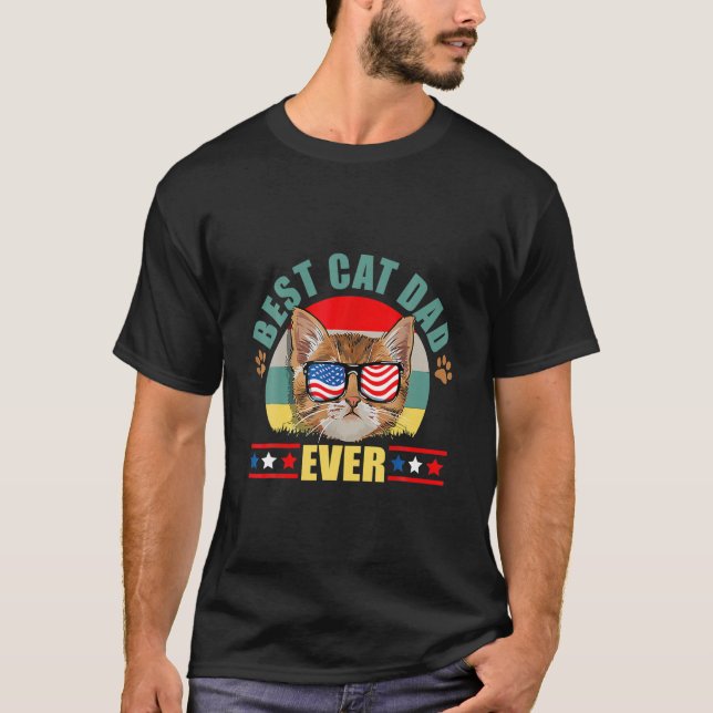 T-shirt Drôle Meilleur Chat Papa Jamais Chat Père Fête des (Devant)