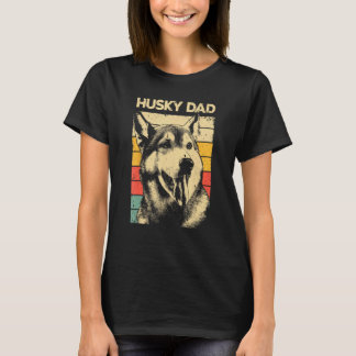 T-shirt Drôle Meilleur Design Husky Pour Papa Hommes Husky