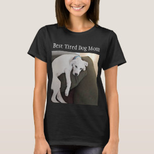 T-shirt Drôle Meilleur Fatigué Maman Mignonne Chien Noir
