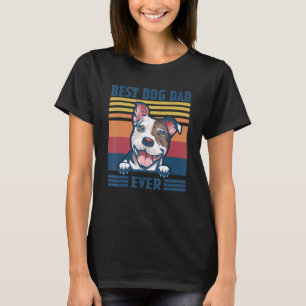 T-shirt Drôle Meilleur Papa Pit Bull Papa Chien Papa Fête