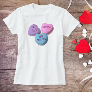 T-shirt Drôle meilleur papa Valentine Candy Heart Texte pe