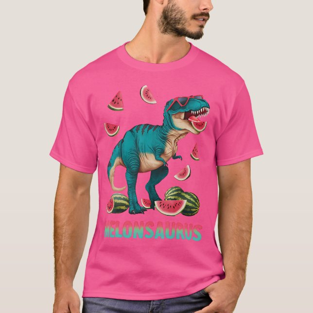 T-shirt Drôle Melonsaurus Watermelon Dinosaur T Rex Été (Devant)