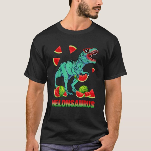 T-shirt Drôle Melonsaurus Watermelon Dinosaur T Rex Été (Devant)