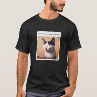T-shirt Drôle Mème Chat Quand Quelqu'Un M'Apporte Kebab