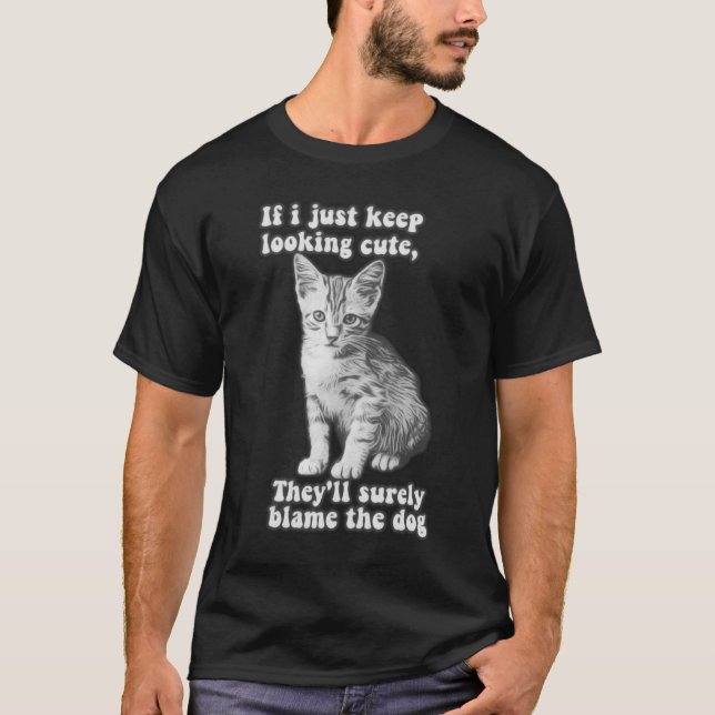 T-shirt Drôle mème de chat mignon pour les propriétaires d (Devant)